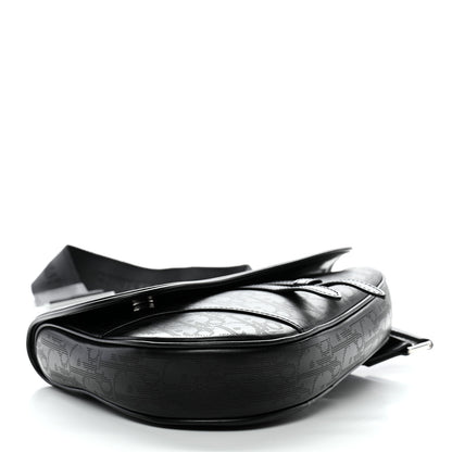 Christian Dior Calfskin Perforated Oblique Galaxy Mens Saddle Bag Black 3 of 10