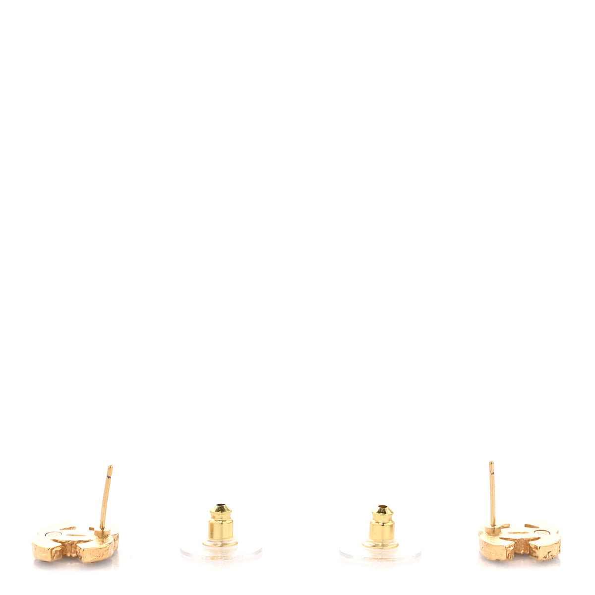Chanel Metal Enamel CC Earrings Black Gold 3 of 4