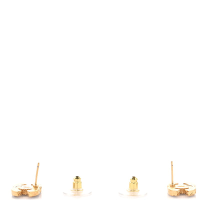 Chanel Metal Enamel CC Earrings Black Gold 3 of 4