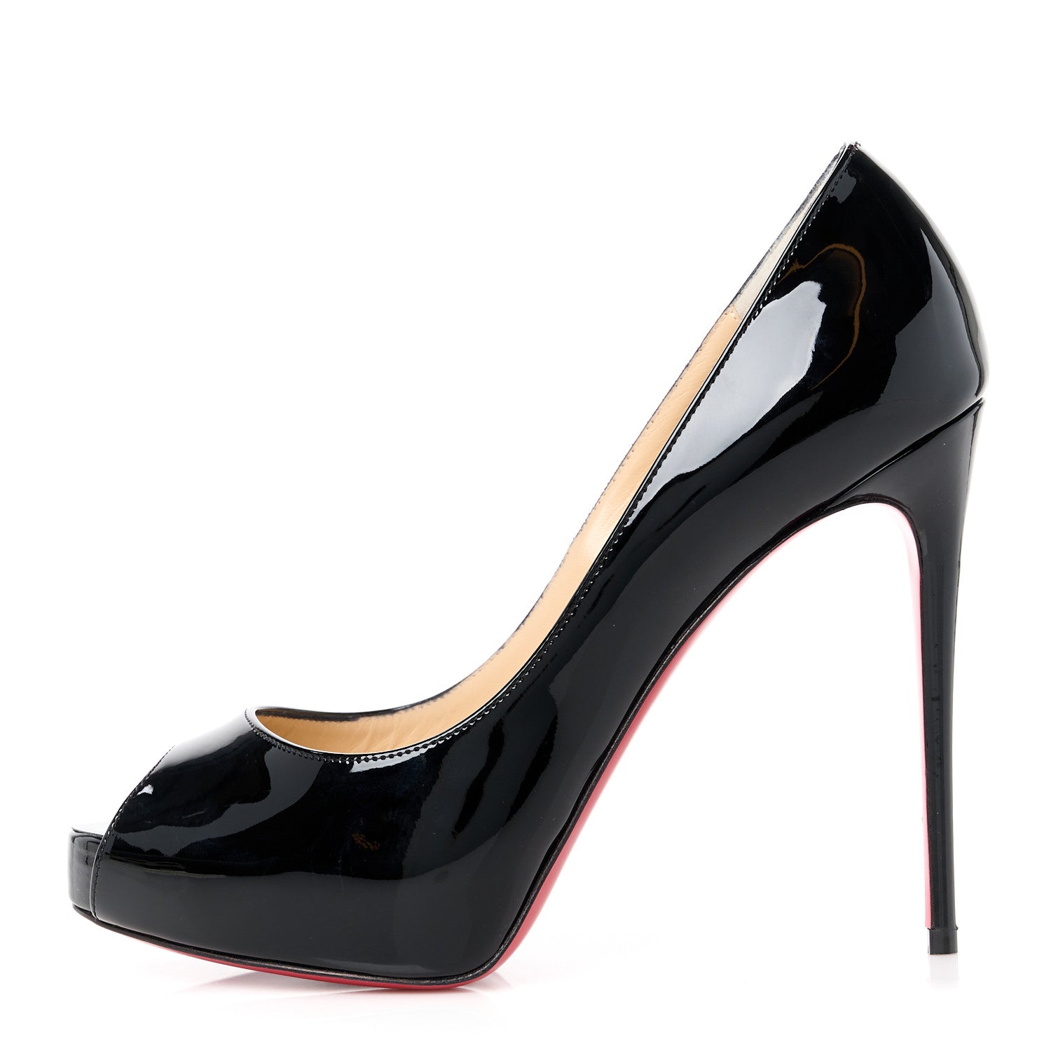 Christian Louboutin Patent New Very Prive 120 Pumps 36.5 Black Red 1 of 8