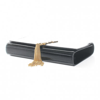 Saint Laurent Patent Cassandre Tassel Clutch Black 4 of 8