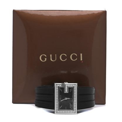 Gucci Stainless Steel Rubber Diamond Bezel 31mm 100L Quartz Watch Black 5 of 5