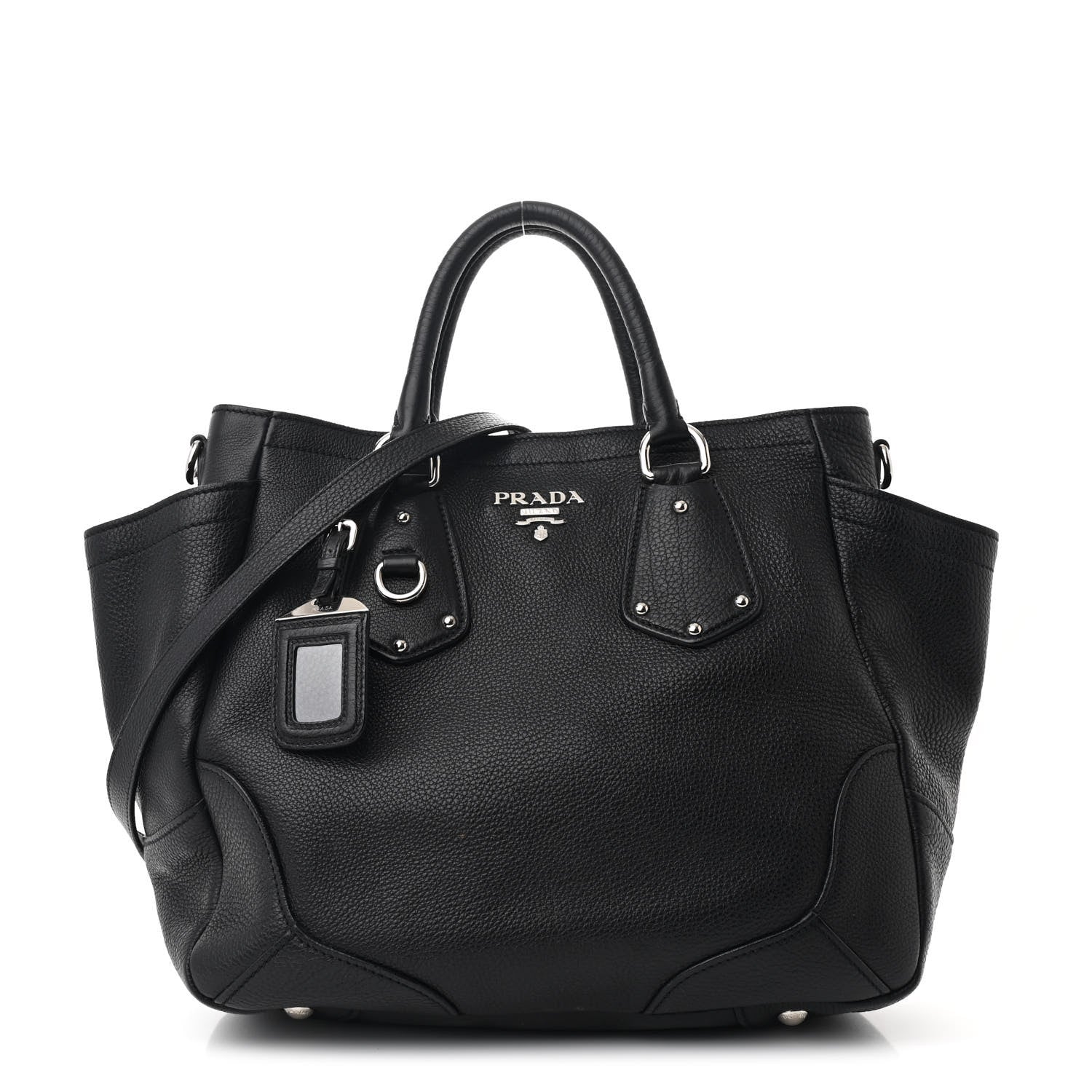 Prada Vitello Daino Tote Black 1 of 10