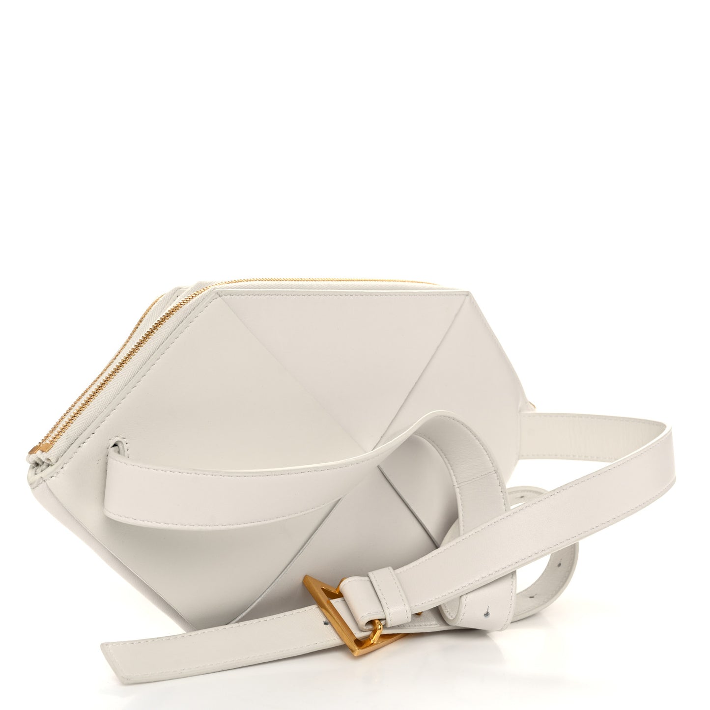 Nappa Maxi Intrecciato Hexagon Belt Bag White