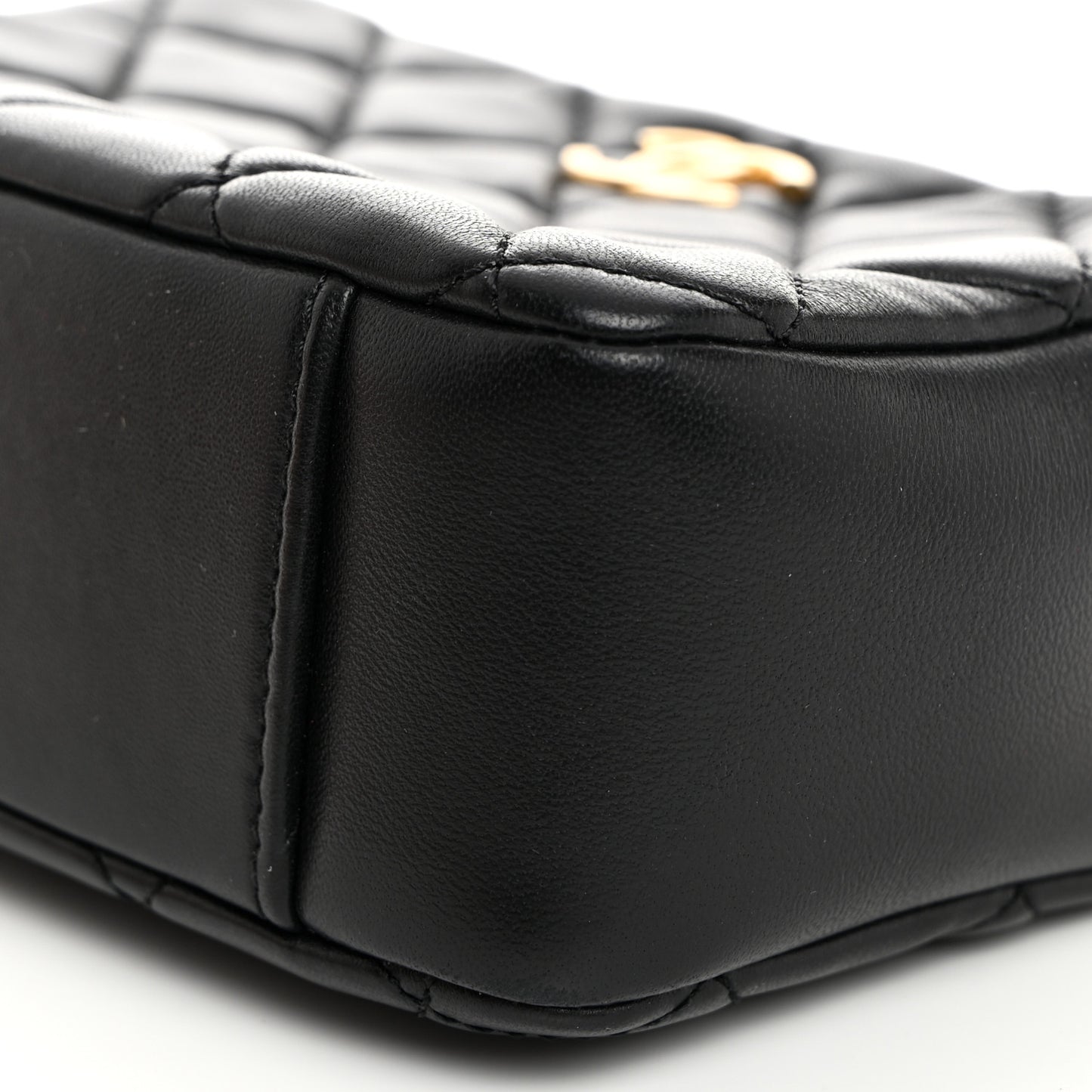 Lambskin Quilted CC Pearl Crush Camera Case Black