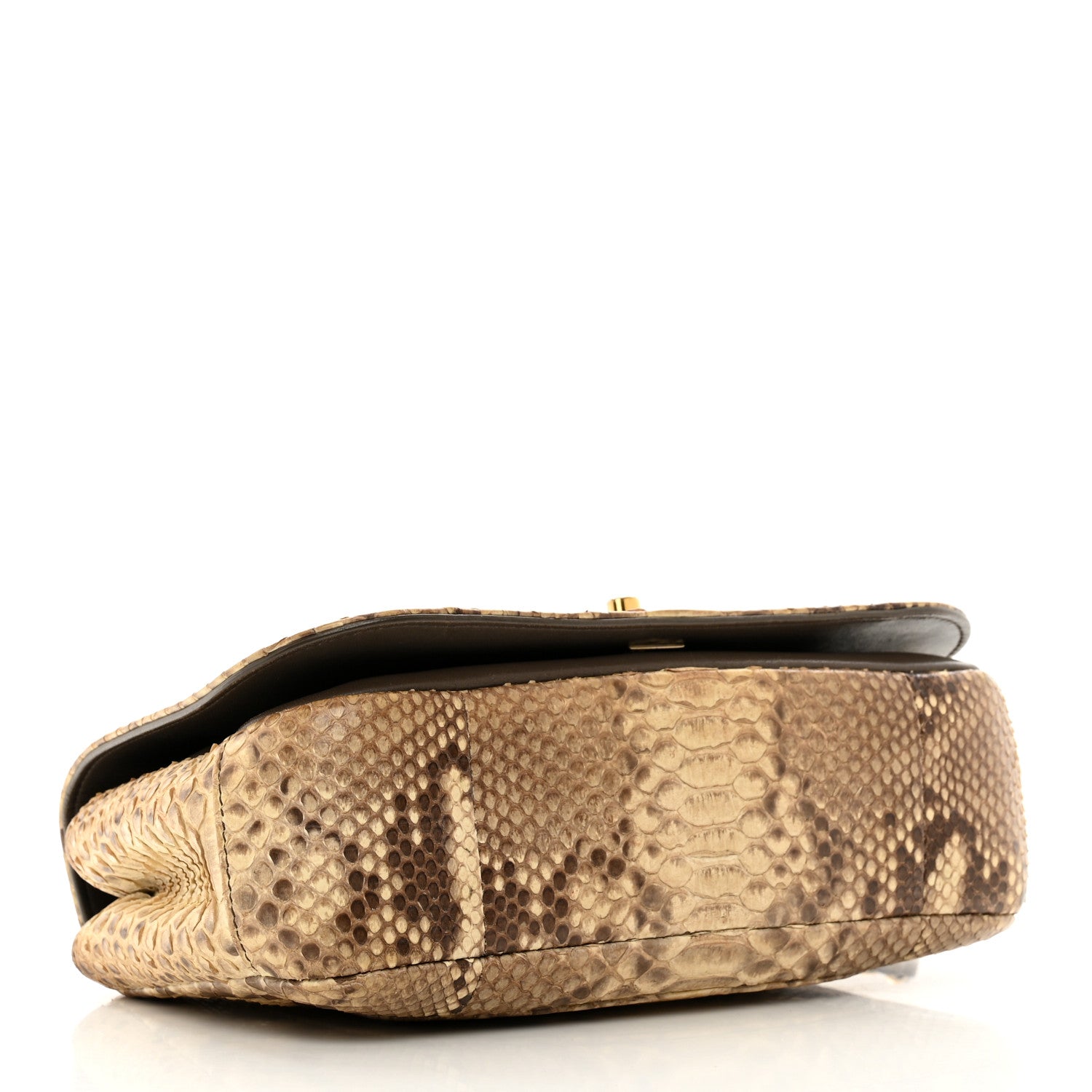 Chanel Snakeskin Metal Top Handle Carry Chic Flap 4 of 13
