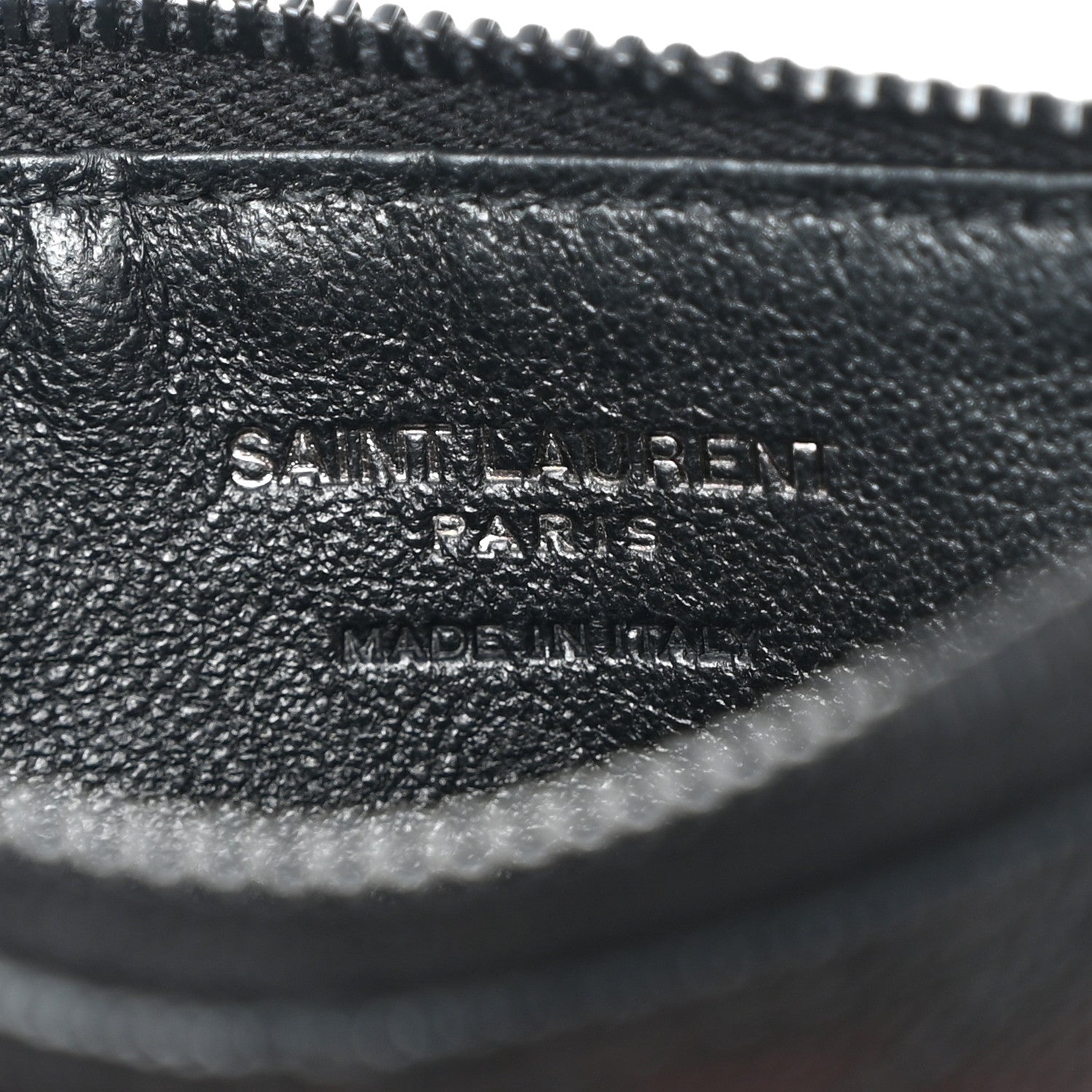 Saint Laurent Monogram Grain de Poudre 5 Fragments Zip Pouch Card Holder Black 7 of 7