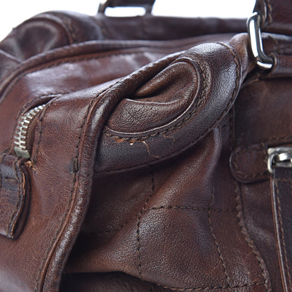 Chanel Calfskin Stitched Outdoor Ligne Bowler Brown 17 of 24
