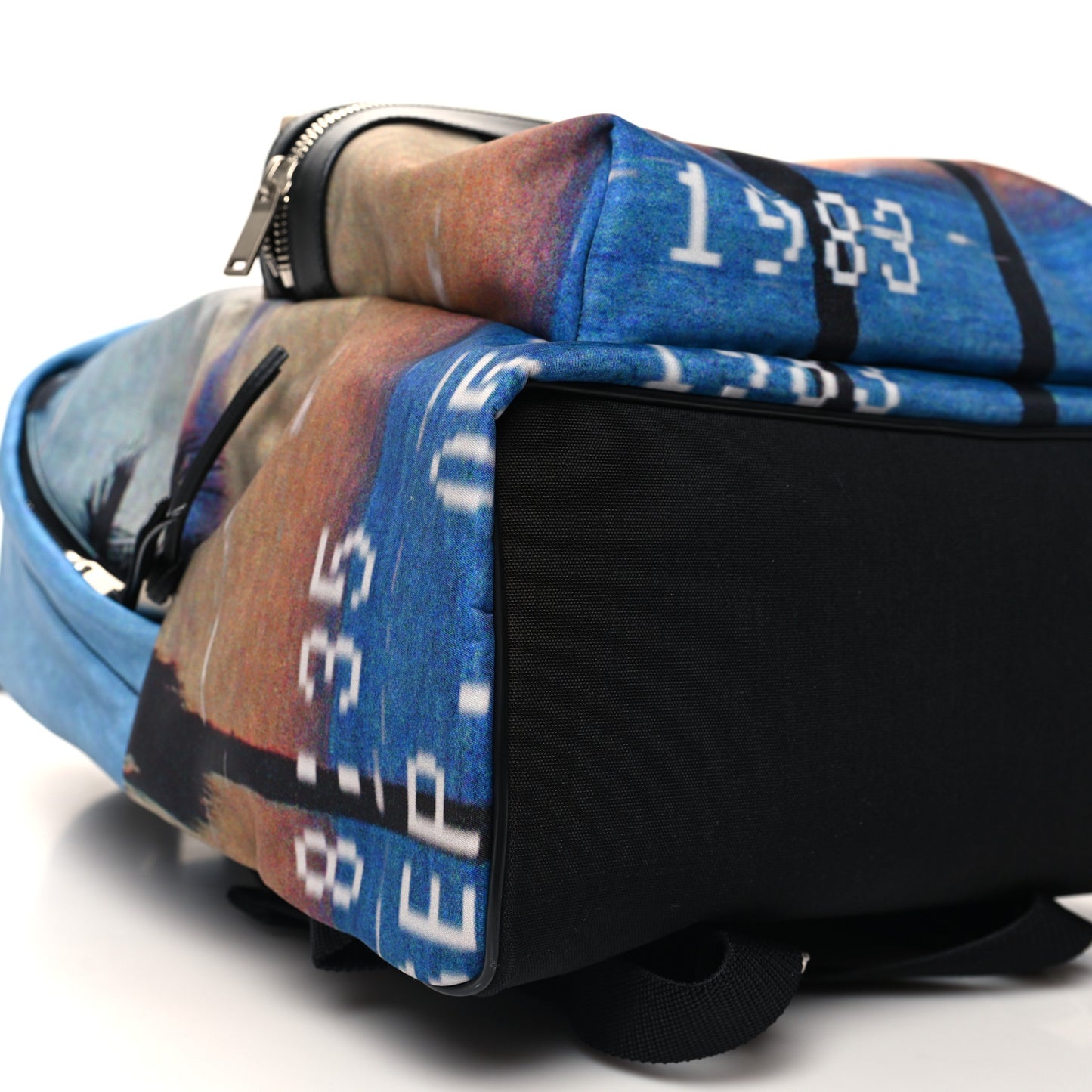 Nylon City Palm Tree Sunset Print Backpack Blue Multicolor