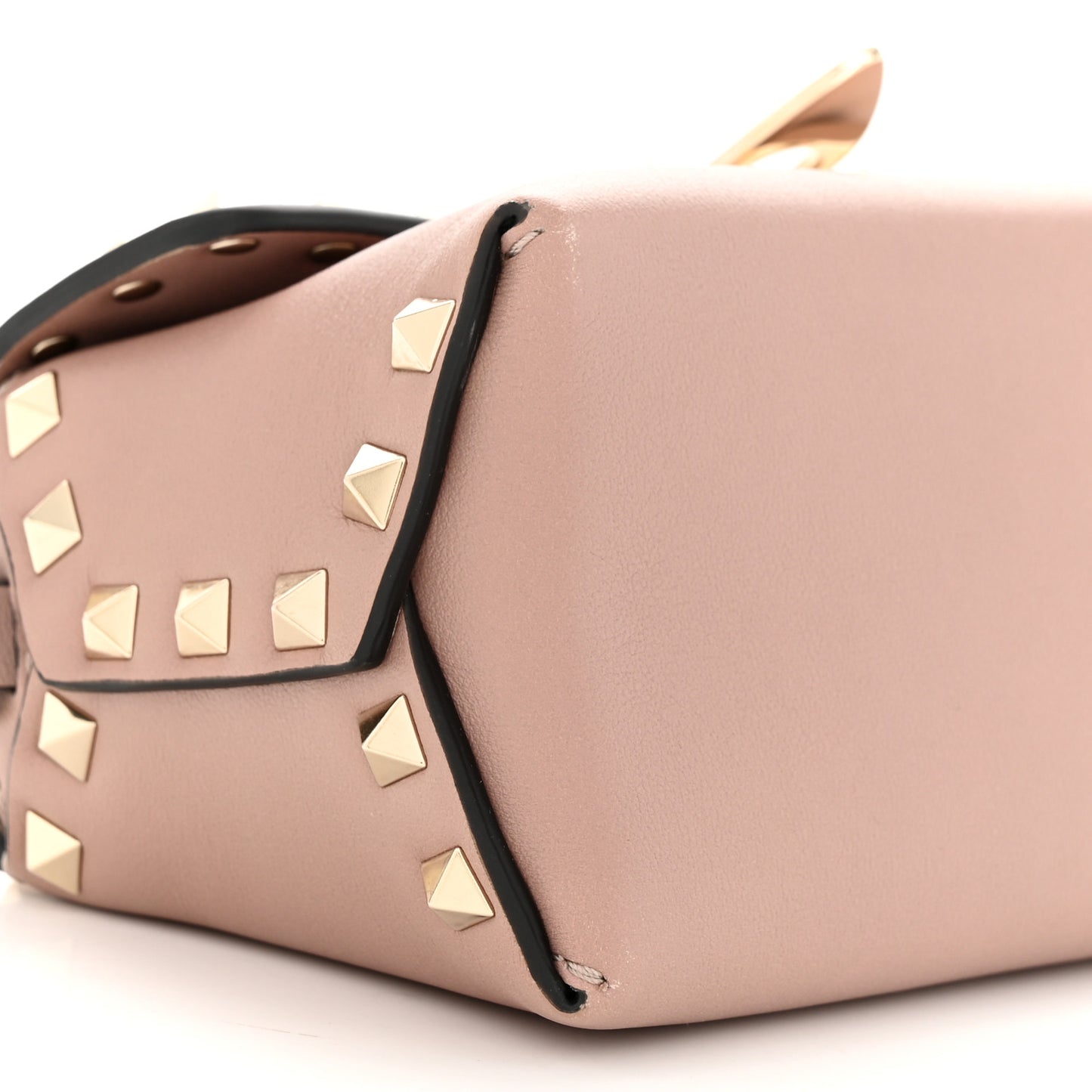 Calfskin Mini Rockstud Crossbody Bag Poudre