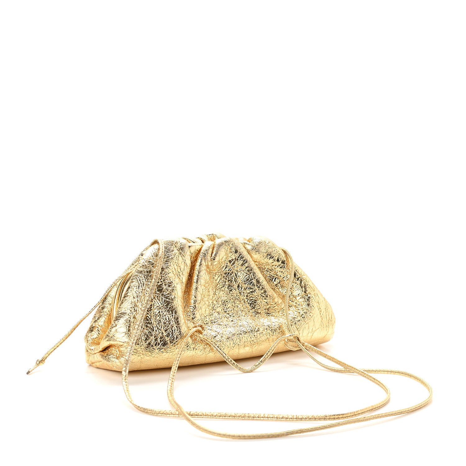 Bottega Veneta Metallic Crinkled Lambskin The Mini Pouch Oro 3 of 10