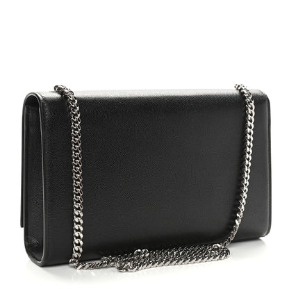 Saint Laurent Grain De Poudre Medium Classic Monogram Kate Tassel Satchel Black 2 of 8
