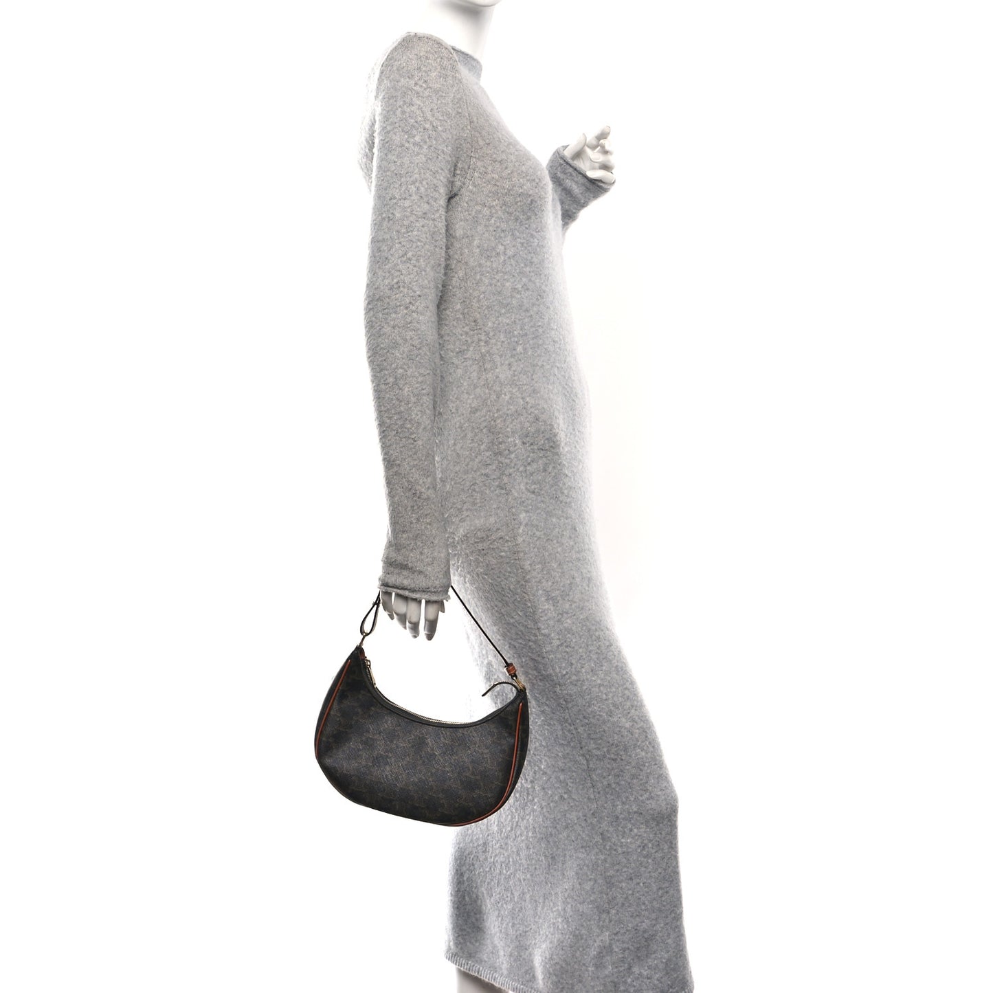 Triomphe Canvas Calfskin Ava Shoulder Bag Tan