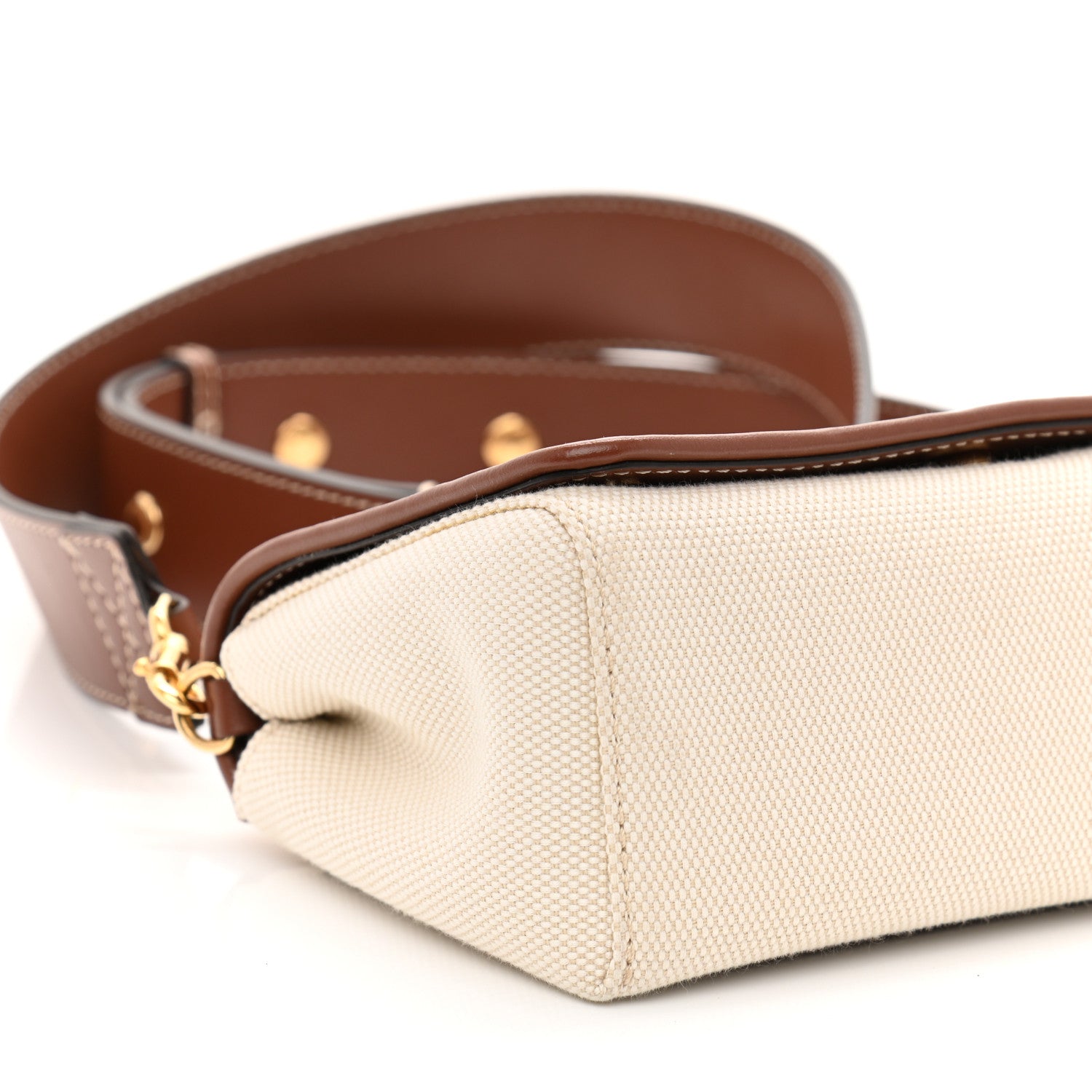Burberry Cotton Canvas Horseferry Print Small Crossbody Bag White Tan 8 of 9
