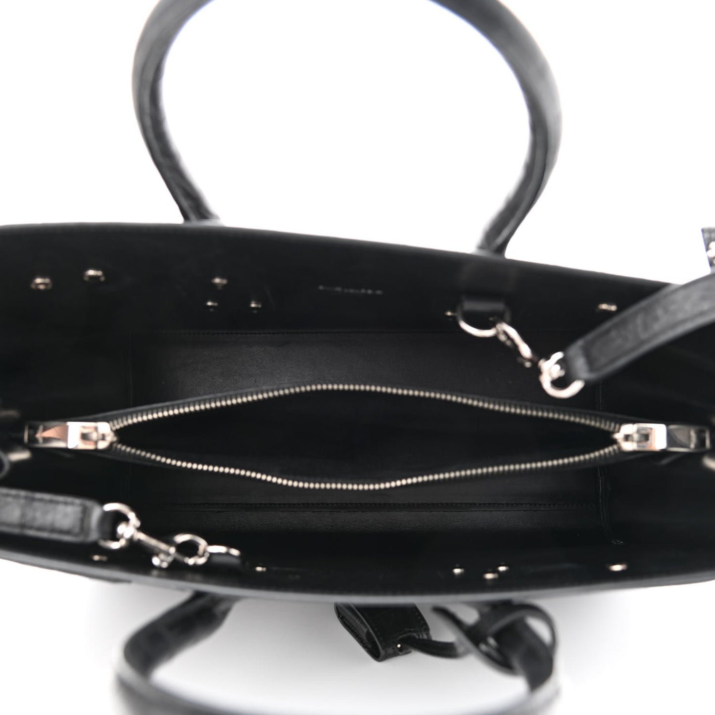 Calfskin Crocodile Embossed Small Sac de Jour Black