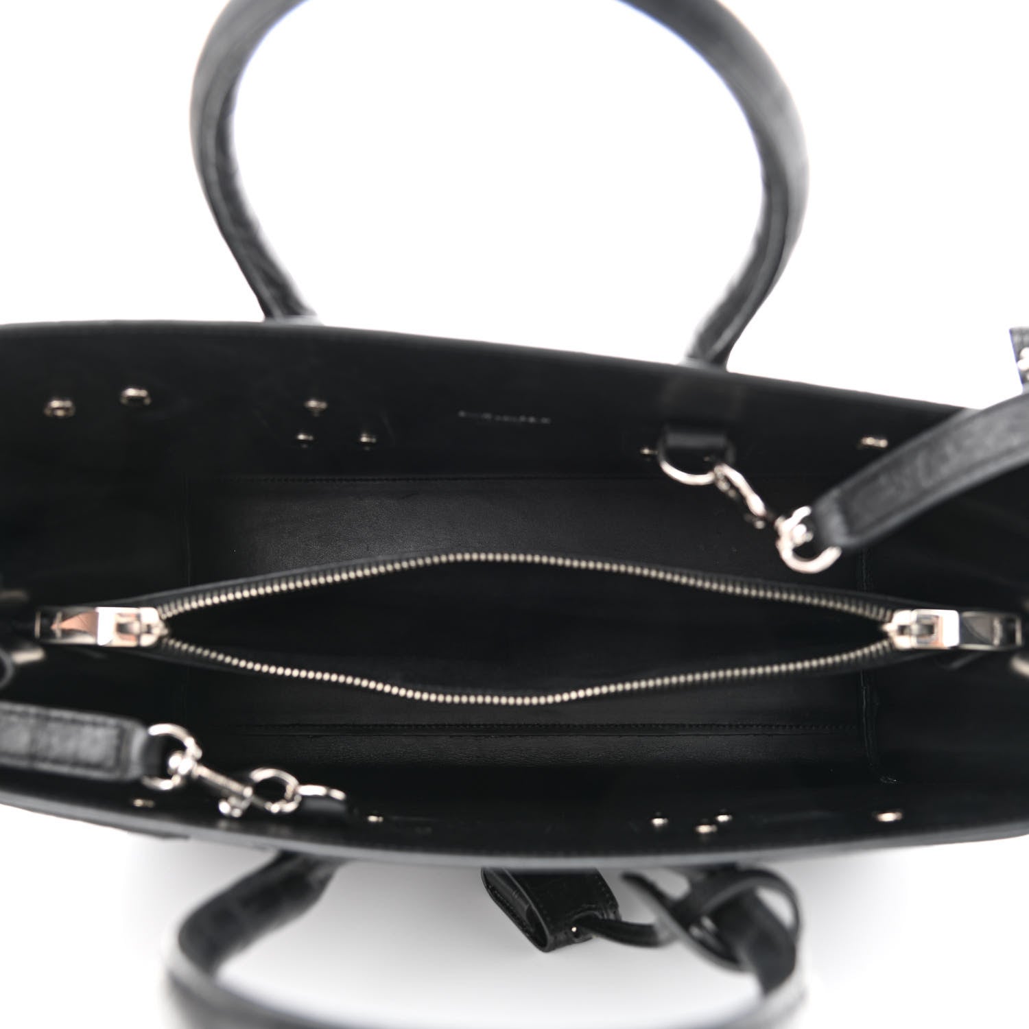 Saint Laurent Calfskin Crocodile Embossed Small Sac de Jour Black 5 of 10