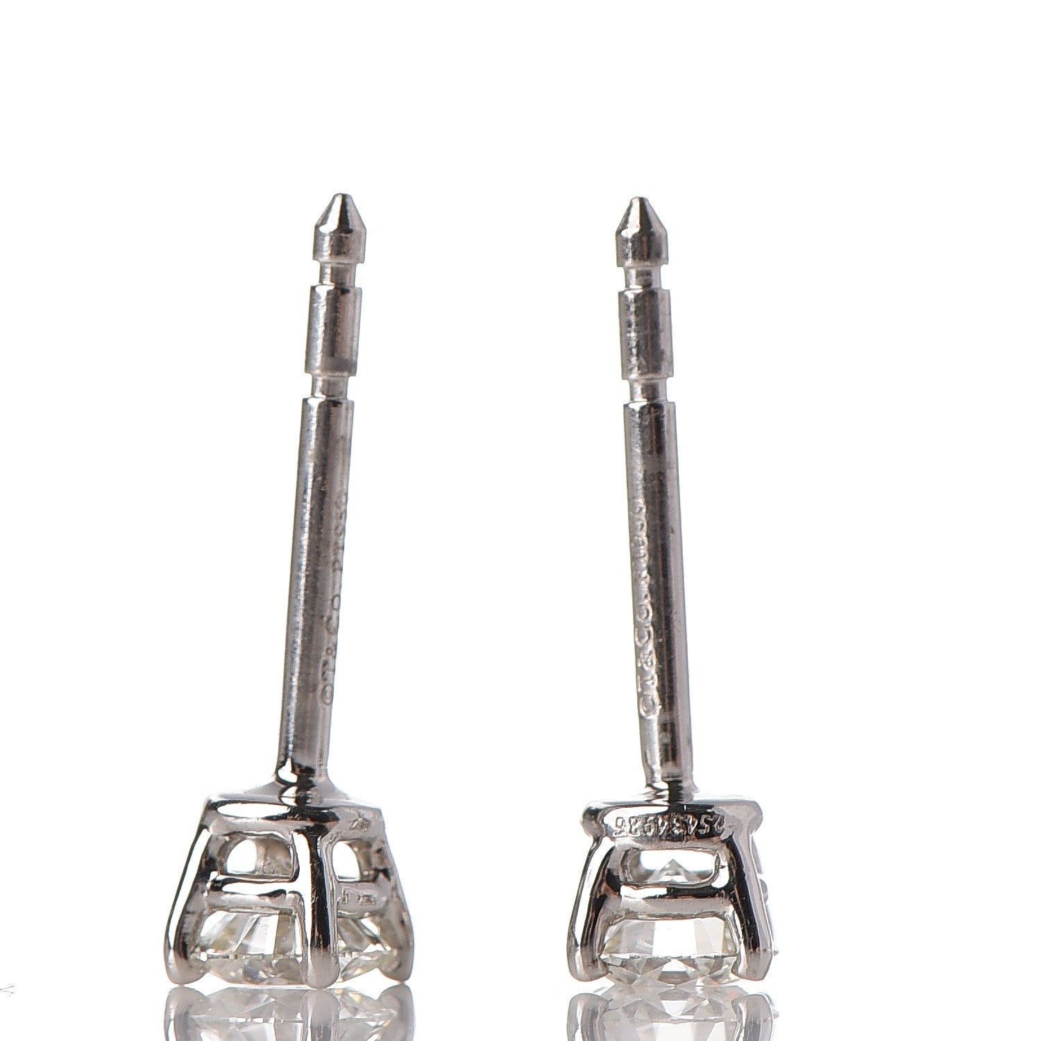 Tiffany Platinum Diamond .36ctw Solitaire Earrings 3 of 7