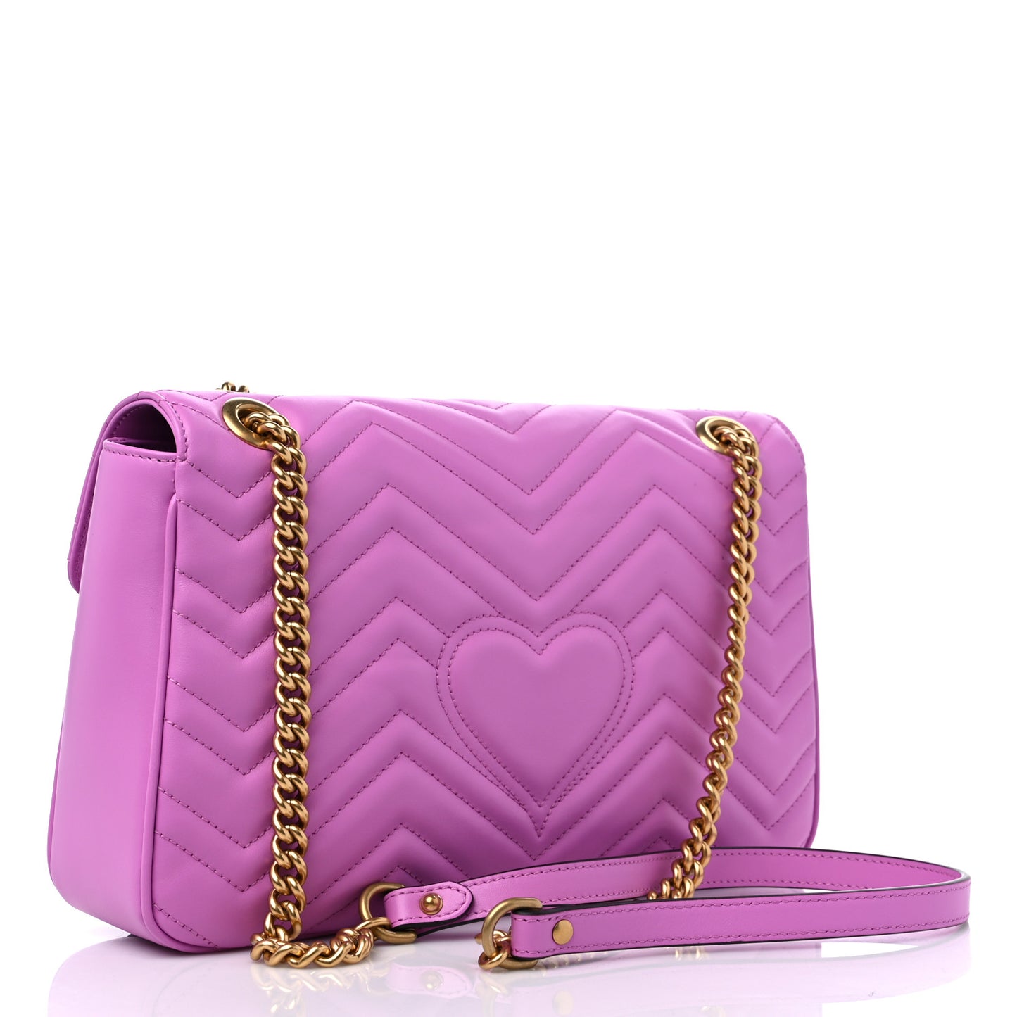Calfskin Matelasse Medium GG Marmont Shoulder Bag Candy Mousse