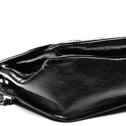 Saint Laurent Crinkled Calfskin Matelasse Monogram Medium Niki Chain Satchel Black 8 of 9