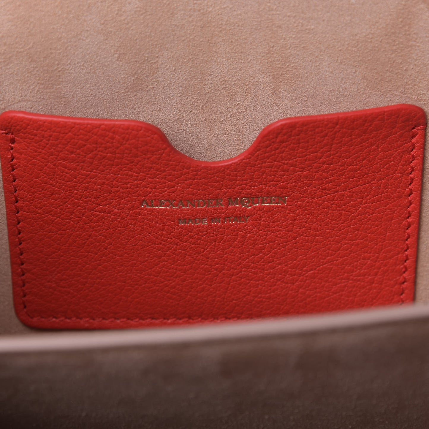 Fine Grain Goatskin Box Shoulder Bag 19 Red