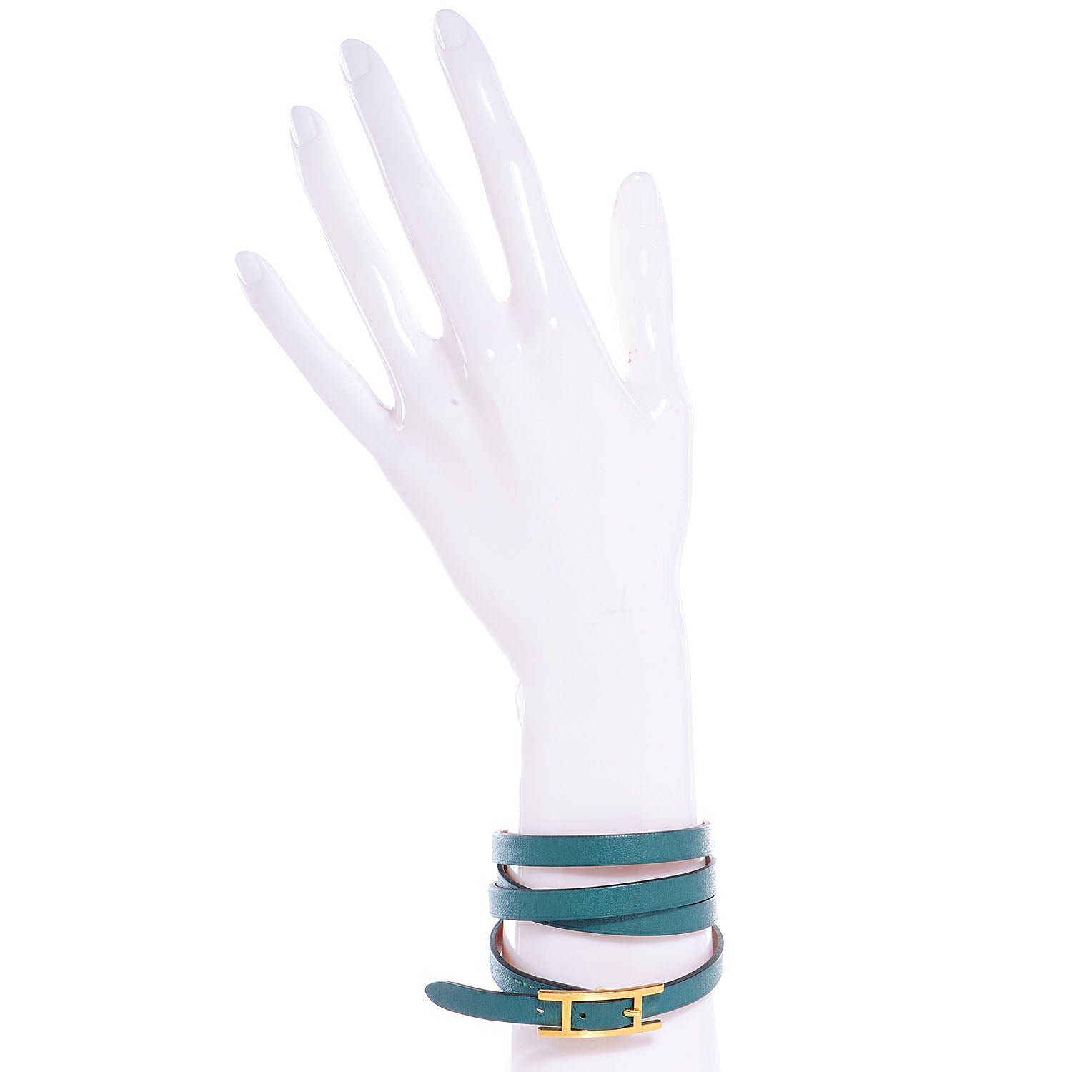 Hermes Swift Hapi 3 MM Triple Tour Wrap Bracelet Malachite 2 of 7