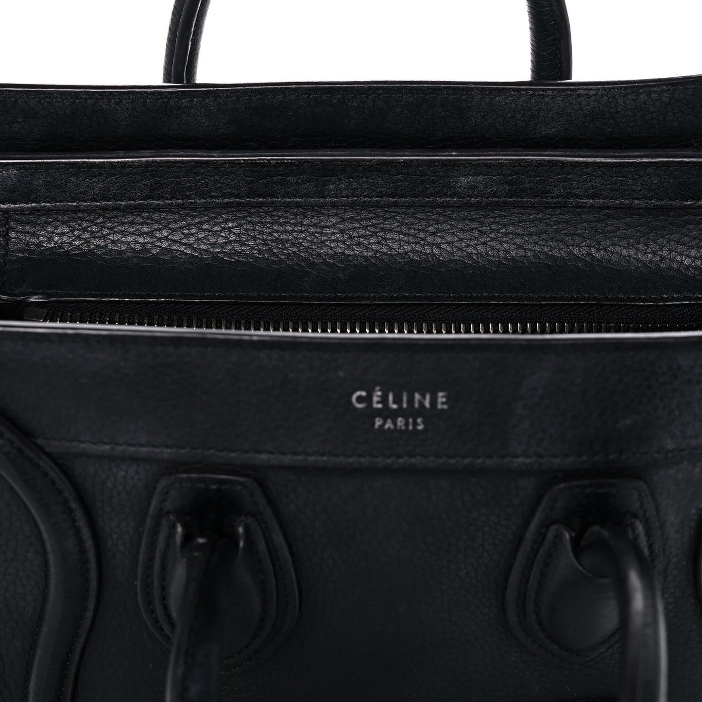 Drummed Calfskin Nano Luggage Black