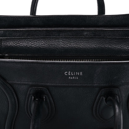 Celine Drummed Calfskin Nano Luggage Black 15 of 17