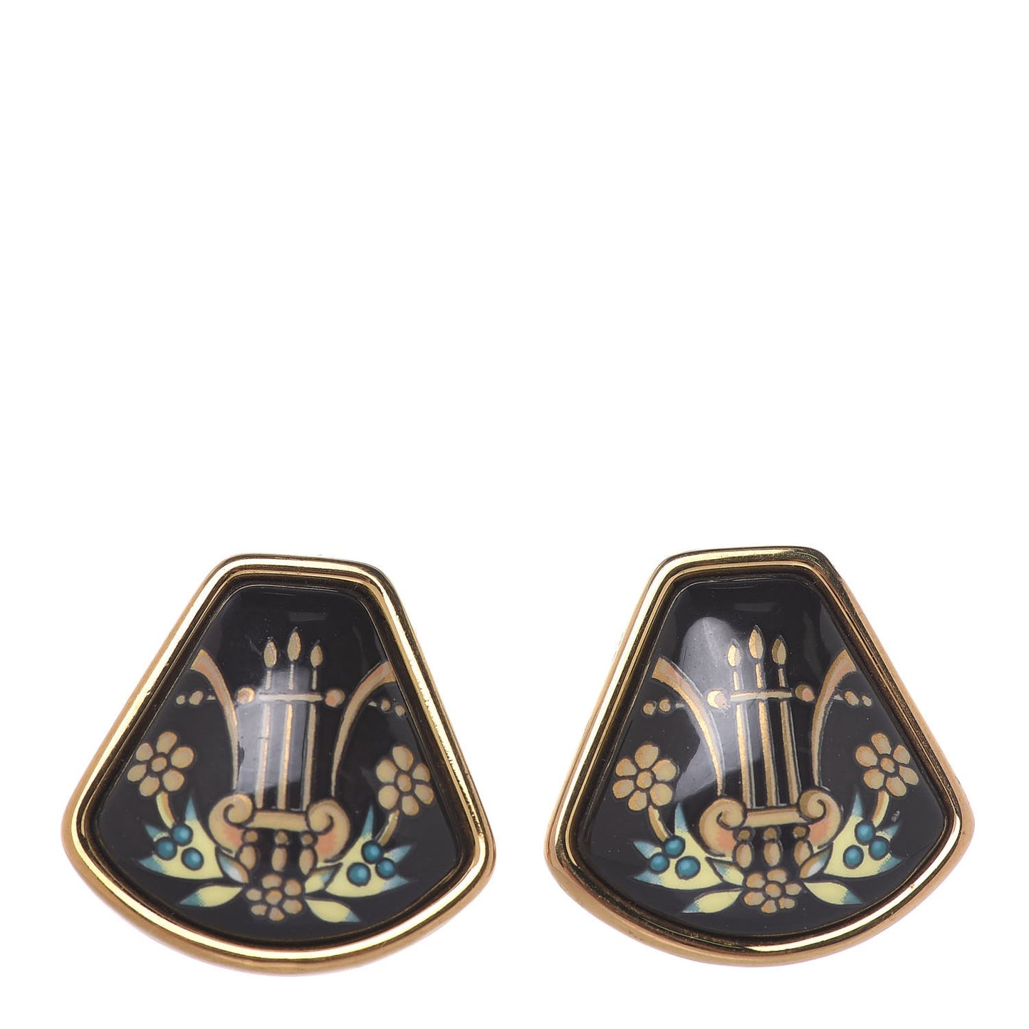 Enamel Clip On Earrings