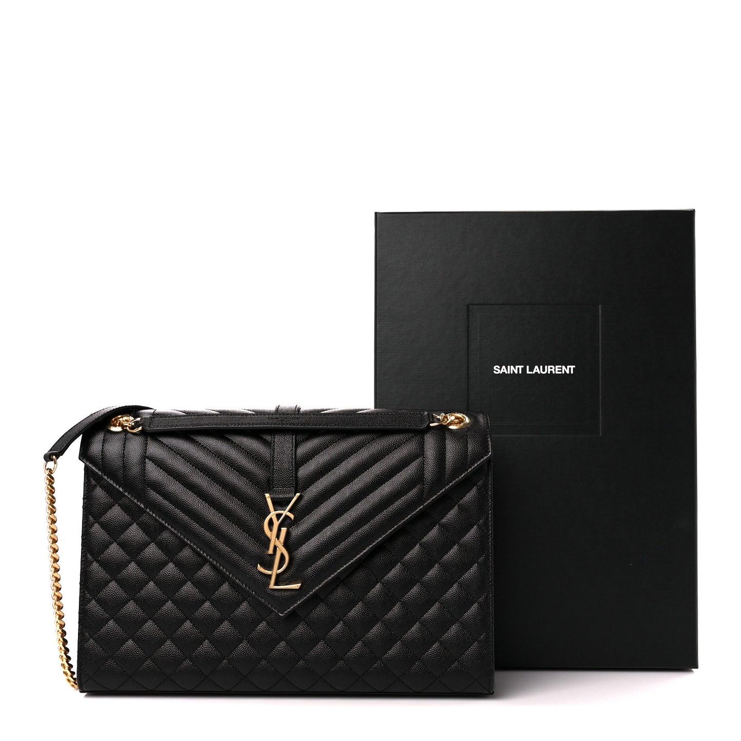 Grain De Poudre Textured Mixed Matelasse Large Triquilt Monogram Satchel Black