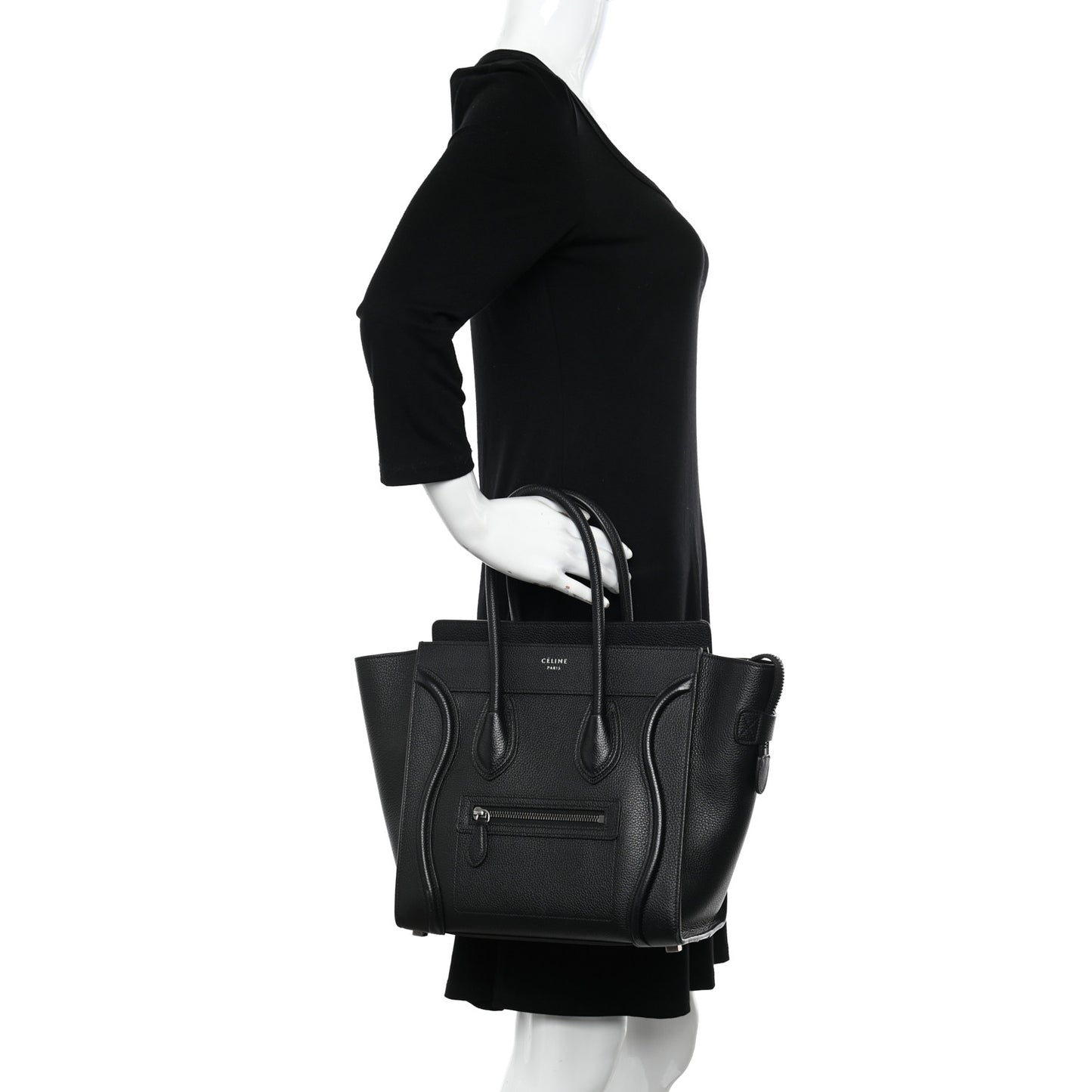 Drummed Calfskin Micro Luggage Black