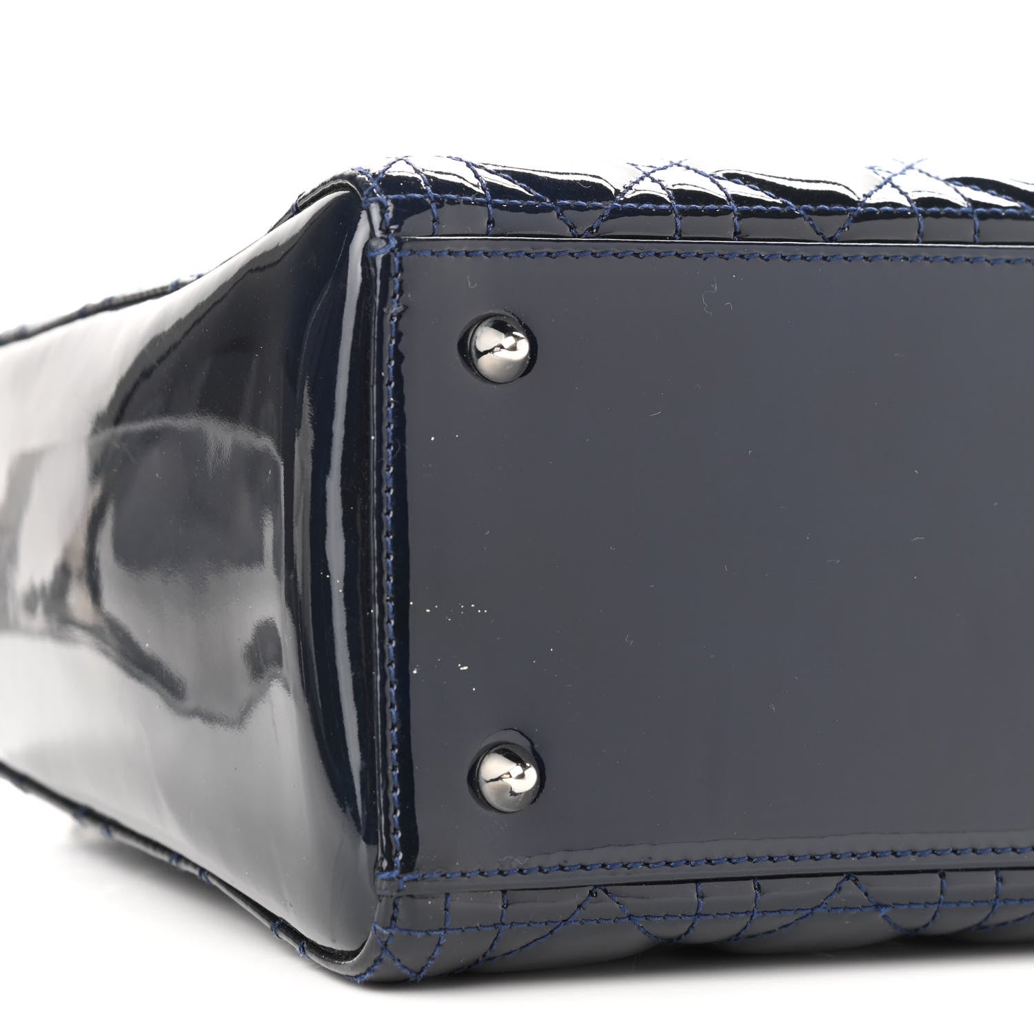 Christian Dior Patent Cannage Medium Lady Dior Navy Blue 8 of 11