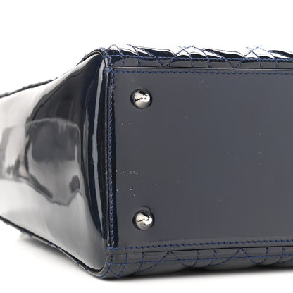 Christian Dior Patent Cannage Medium Lady Dior Navy Blue 8 of 11