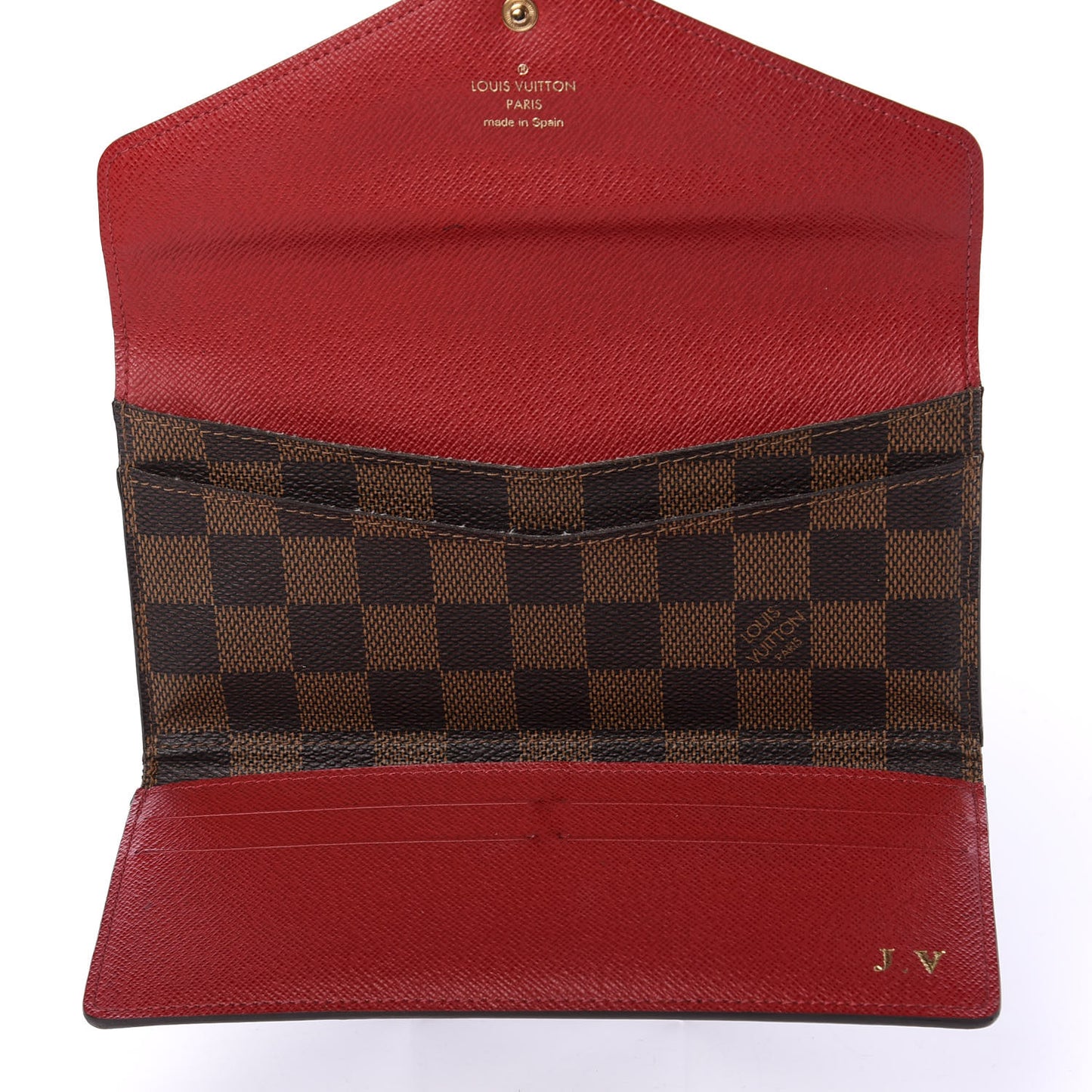 Damier Ebene Josephine Wallet Red