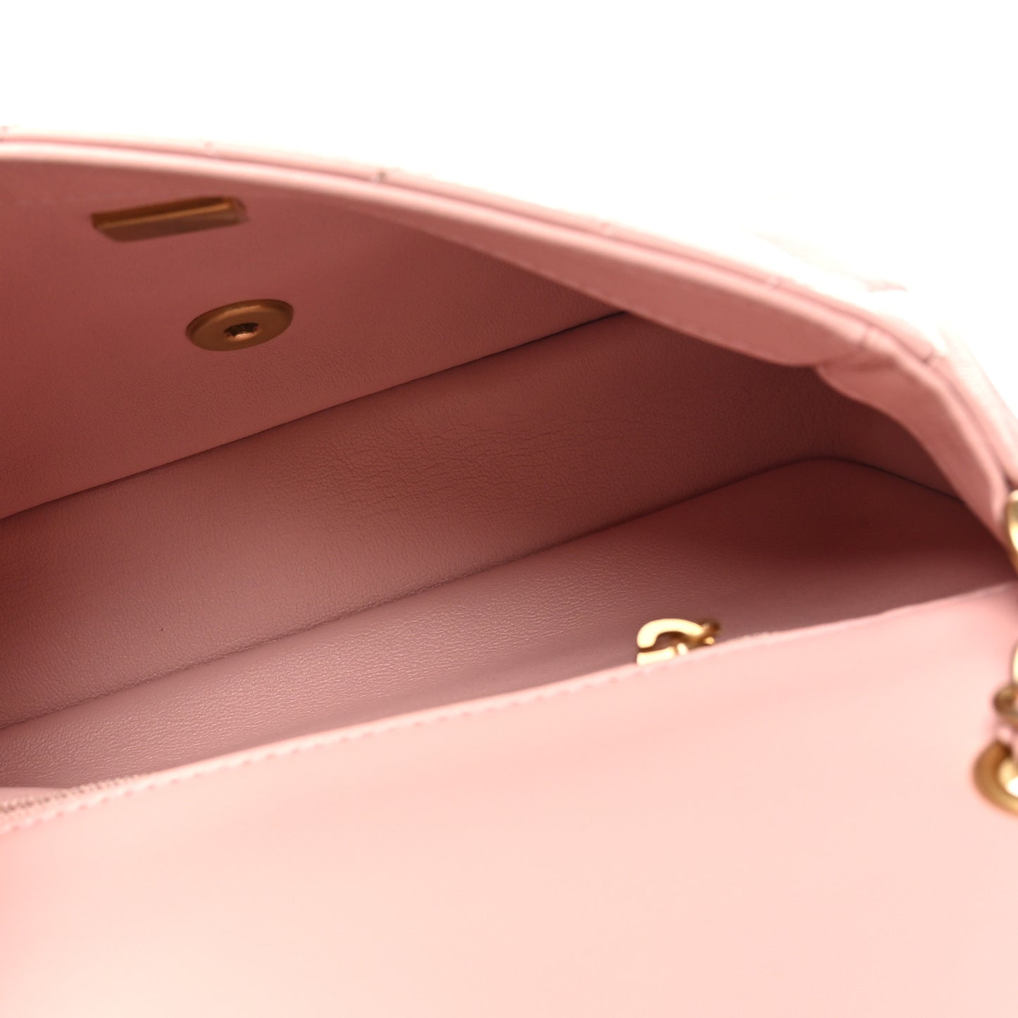 Lambskin Quilted Mini Heart Charms Flap Light Pink