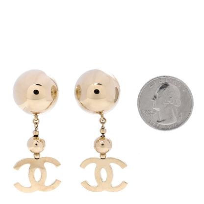Chanel Metal CC Drop Earrings Gold 2 of 5