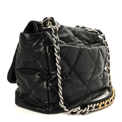 Chanel Lambskin Quilted Maxi Chanel 19 Flap Black 3 of 10