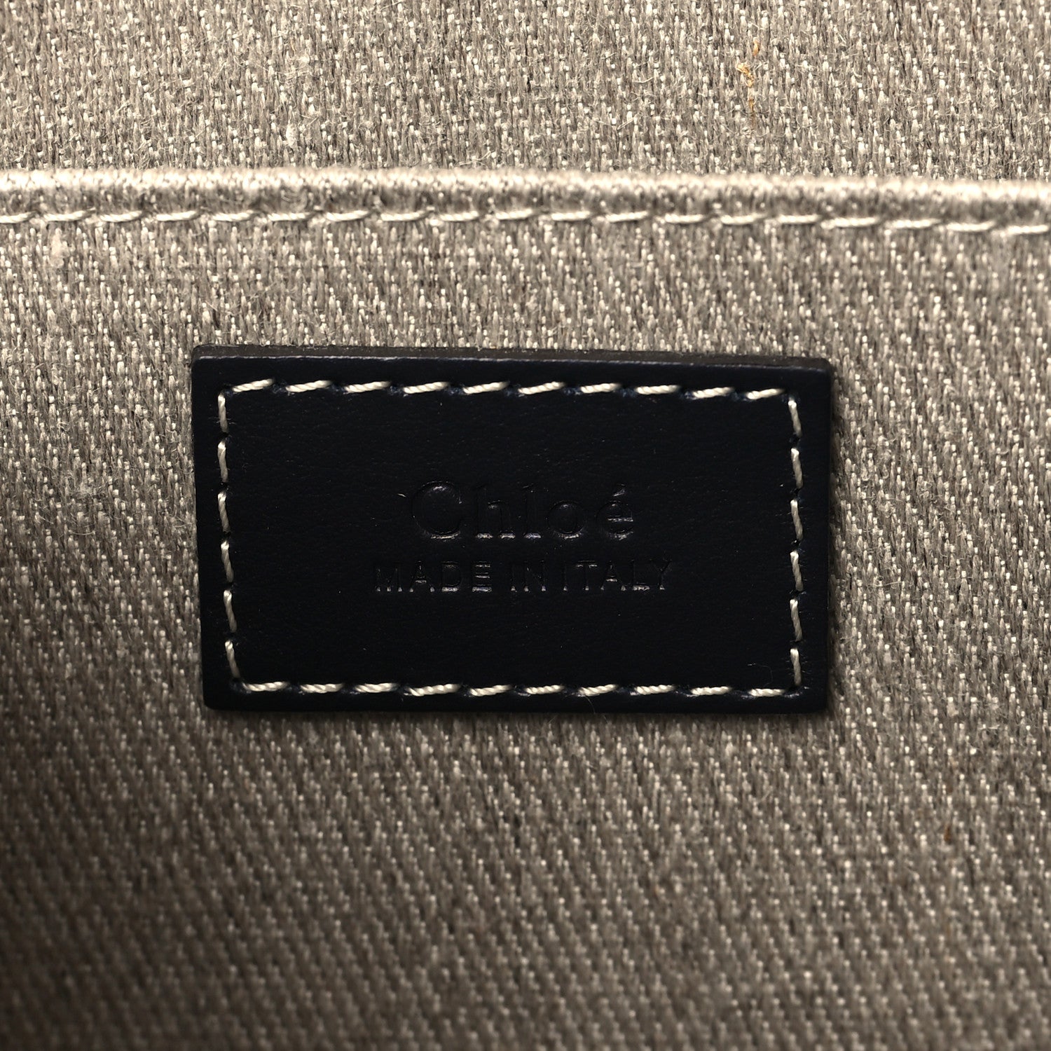 Chloe Linen Calfskin Medium Woody Ribbon Tote Black Blue 6 of 9
