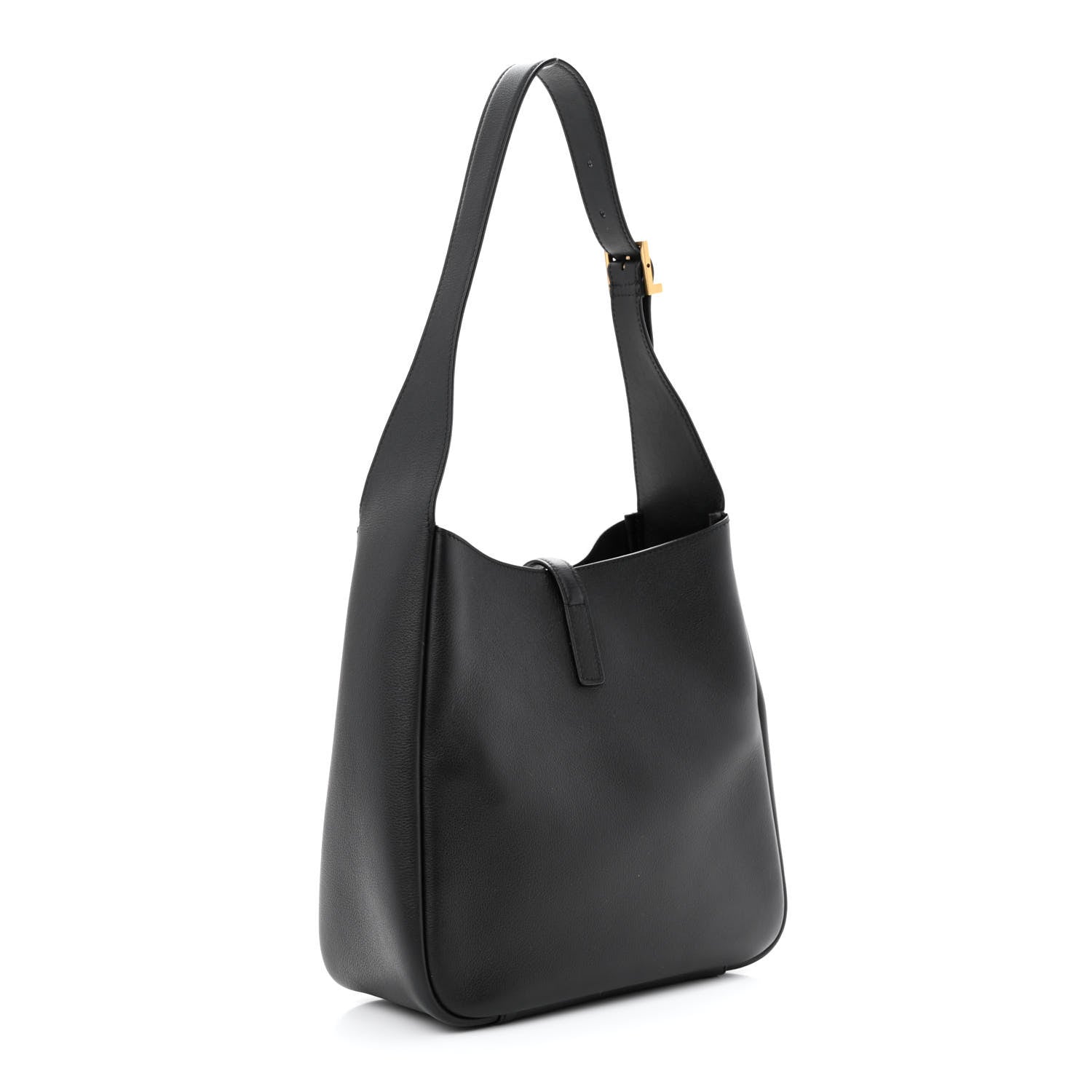 Saint Laurent Smooth Calfskin Small Le 5 A 7 Soft Hobo Black 3 of 9