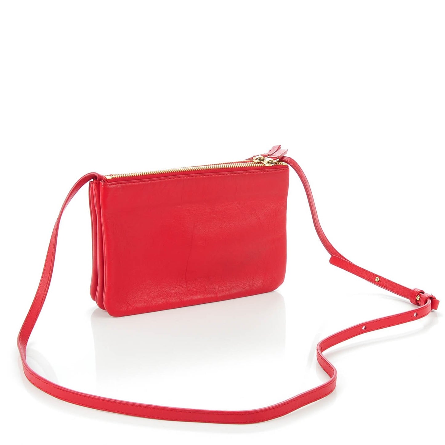 Lambskin Small Trio Crossbody Bag Red