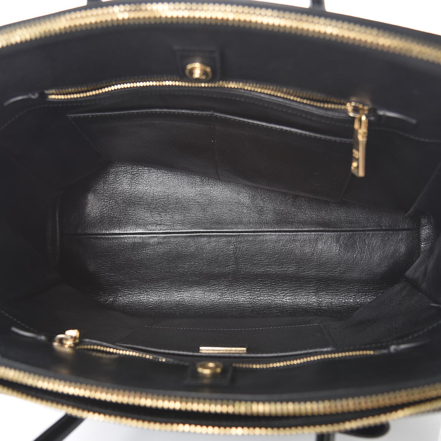 Saffiano Large Double Zip Tote Black