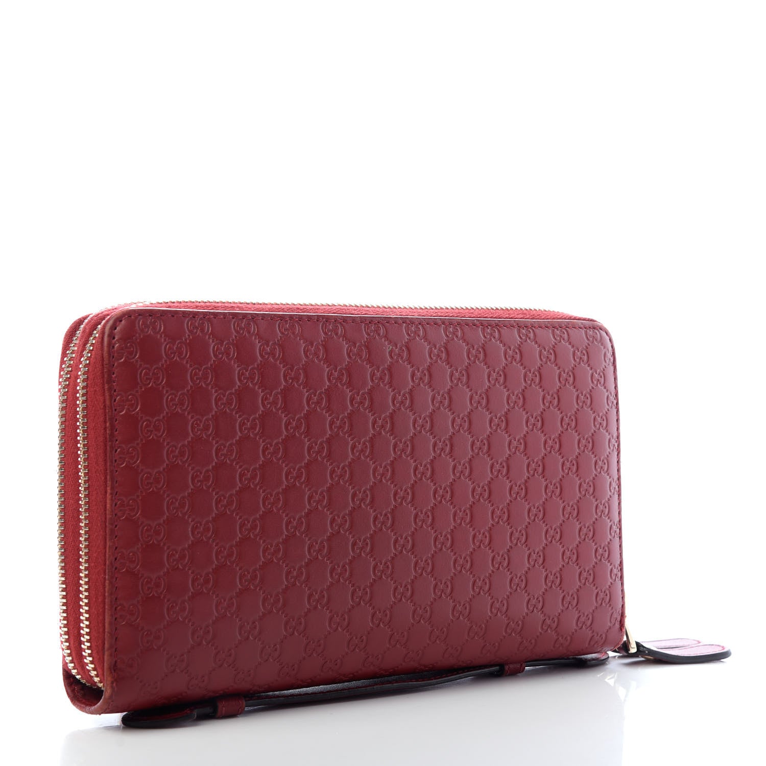 Gucci Microguccissima Zip Around Top Handle Travel Wallet Red 3 of 7