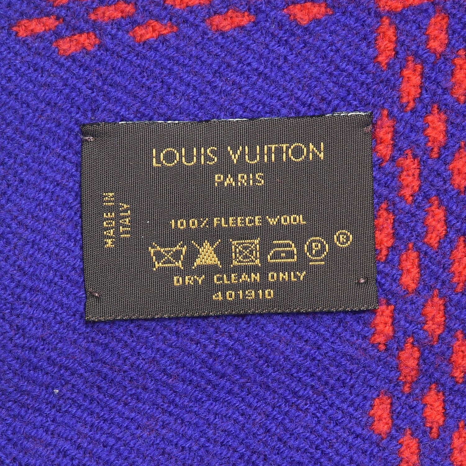 Louis Vuitton Wool Damier Masai Rug Shawl Rouge 6 of 7