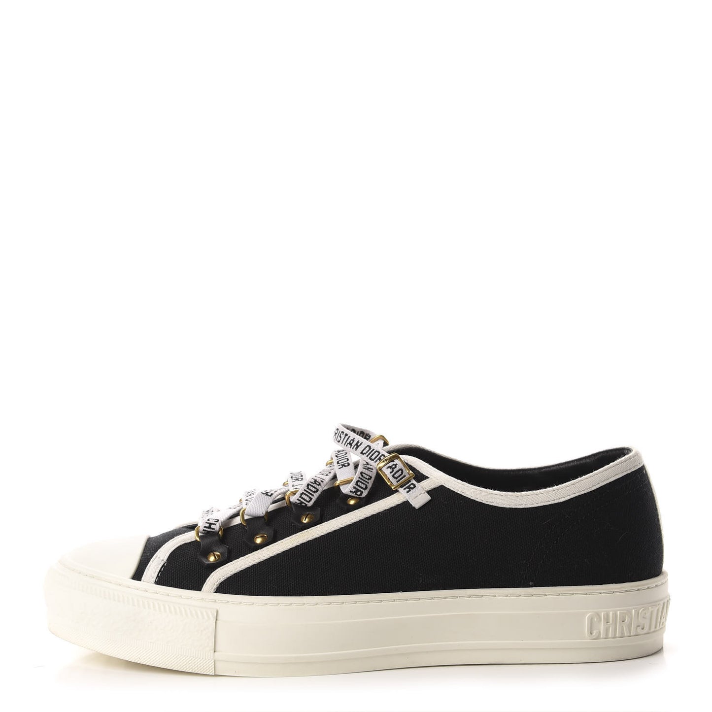 Canvas Womens Walk'n Dior Low Top Sneakers 40 Black