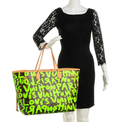 Louis Vuitton Monogram Graffiti Neverfull GM Green 2 of 7