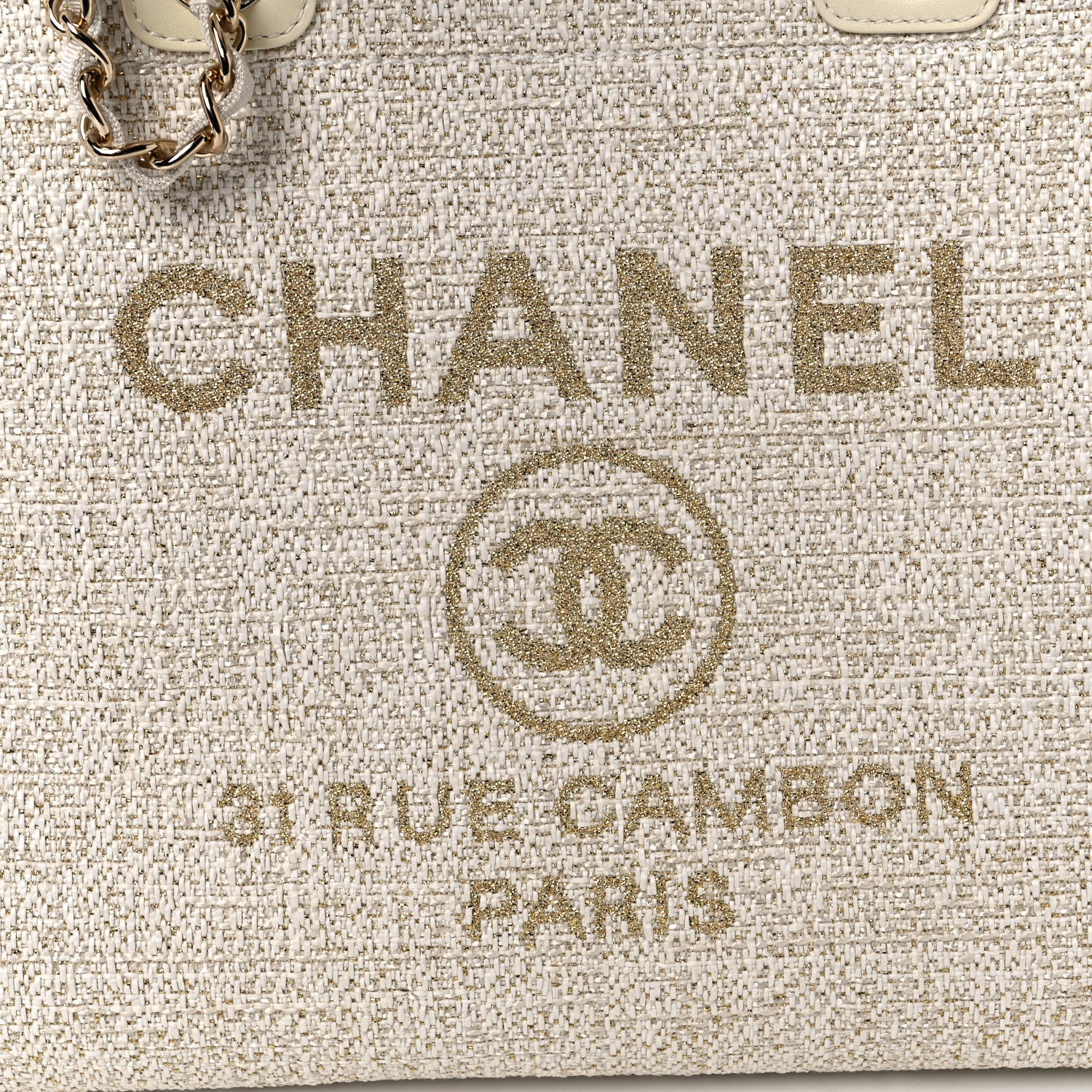 Chanel Lurex Boucle Large Deauville Tote Ivory 10 of 10