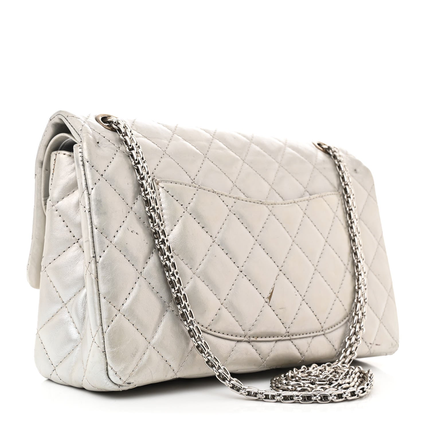 Chanel Metallic Lambskin Quilted 2.55 Reissue 226 Flap Silver 3 of 14