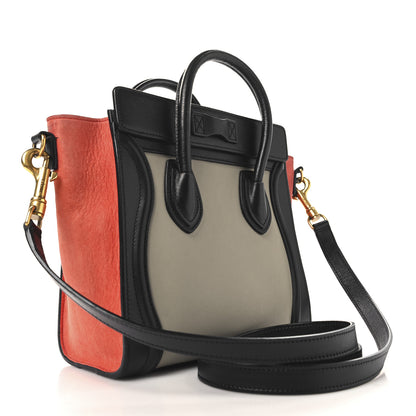 Celine Smooth Calfskin Nubuck Nano Tri-Color Luggage Beige 3 of 10