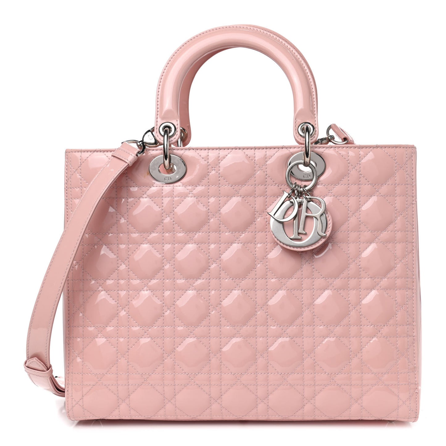 Patent Cannage Large Lady Dior Light Pink