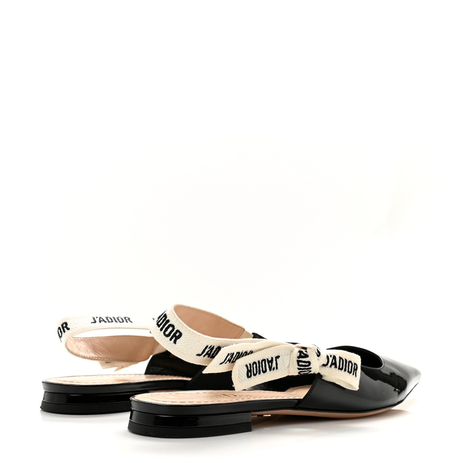 Christian Dior Patent Ribbon J'Adior Slingback Ballet Flats 38.5 Black 5 of 10