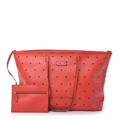 Fendi Vitello Elite Perforated Roll Tote Papavero 1 of 11